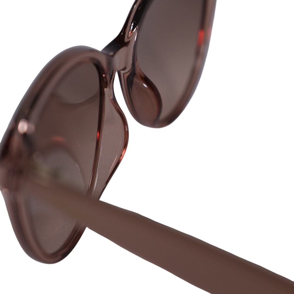 Salvatore Ferragamo Round Cat Eye Sunglasses-Transparent Sand/Sand Gradient-NWT - Picture 9 of 11